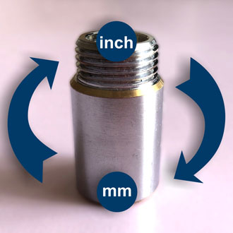 Перевод диаметра труб из дюймов в миллиметры и из миллиметров в дюймы